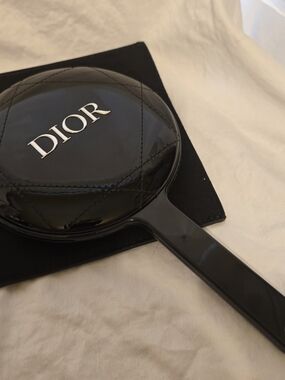 9 Inch Black Quilted Hand Mirror